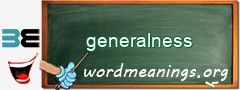 WordMeaning blackboard for generalness